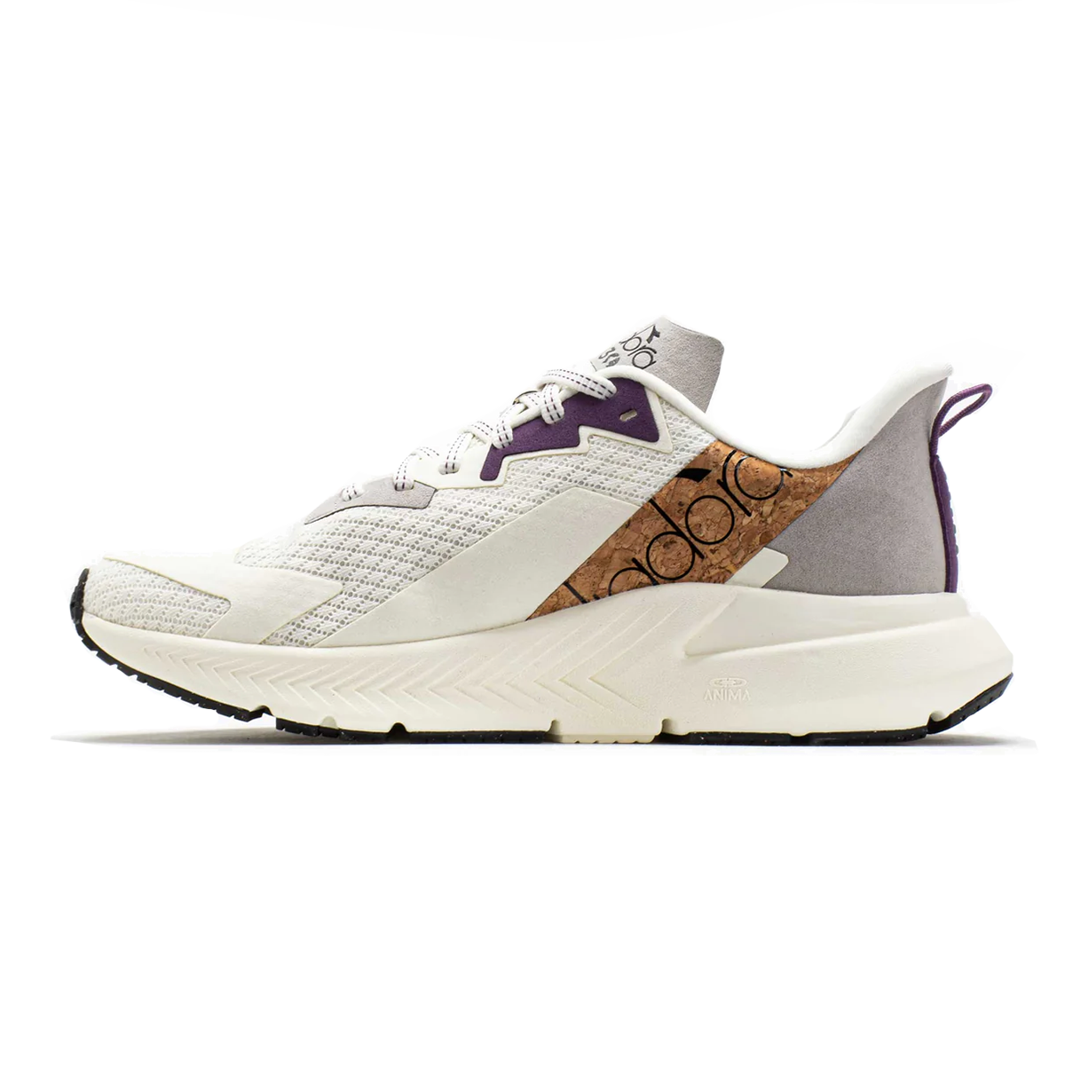 Diadora Mythos Blushield Volo 4 W 2030 — Whisper White - Black - Sunset Purple — Size B — Width 6 — Side View