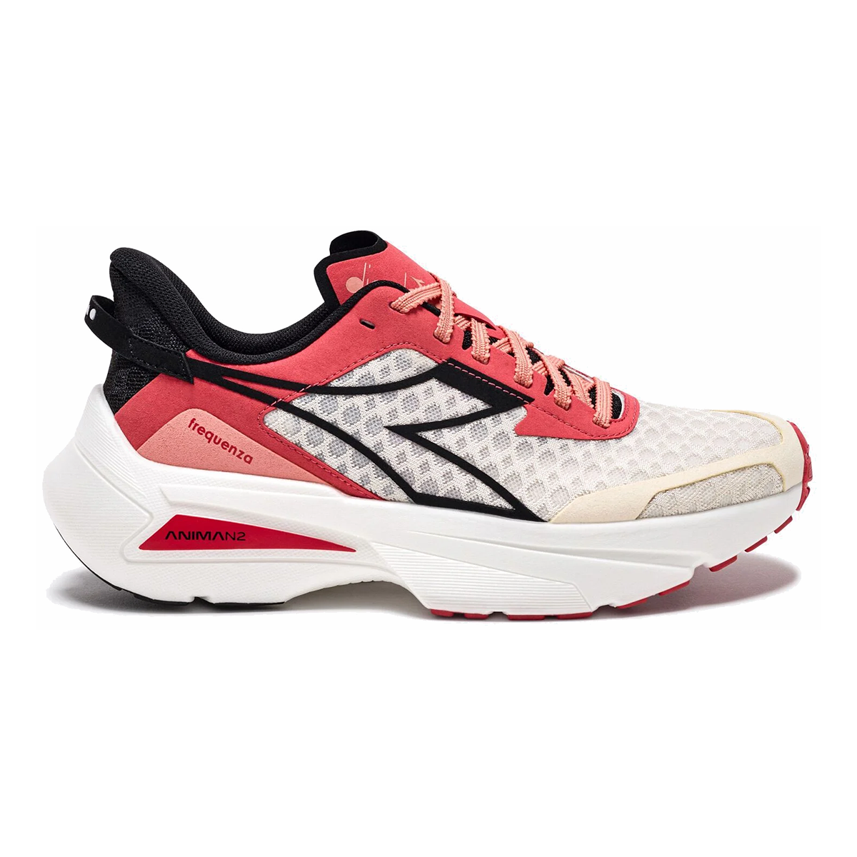 Diadora Frequenza — Whisper White - Cayenne — Size B — Width 6 — Top View