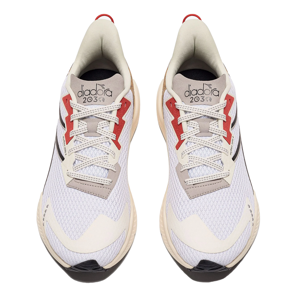 Diadora Mythos Blushield Volo 4 W 2030 — White - Black - Cayenne — Size D — Width 8.5 — Lifestyle View