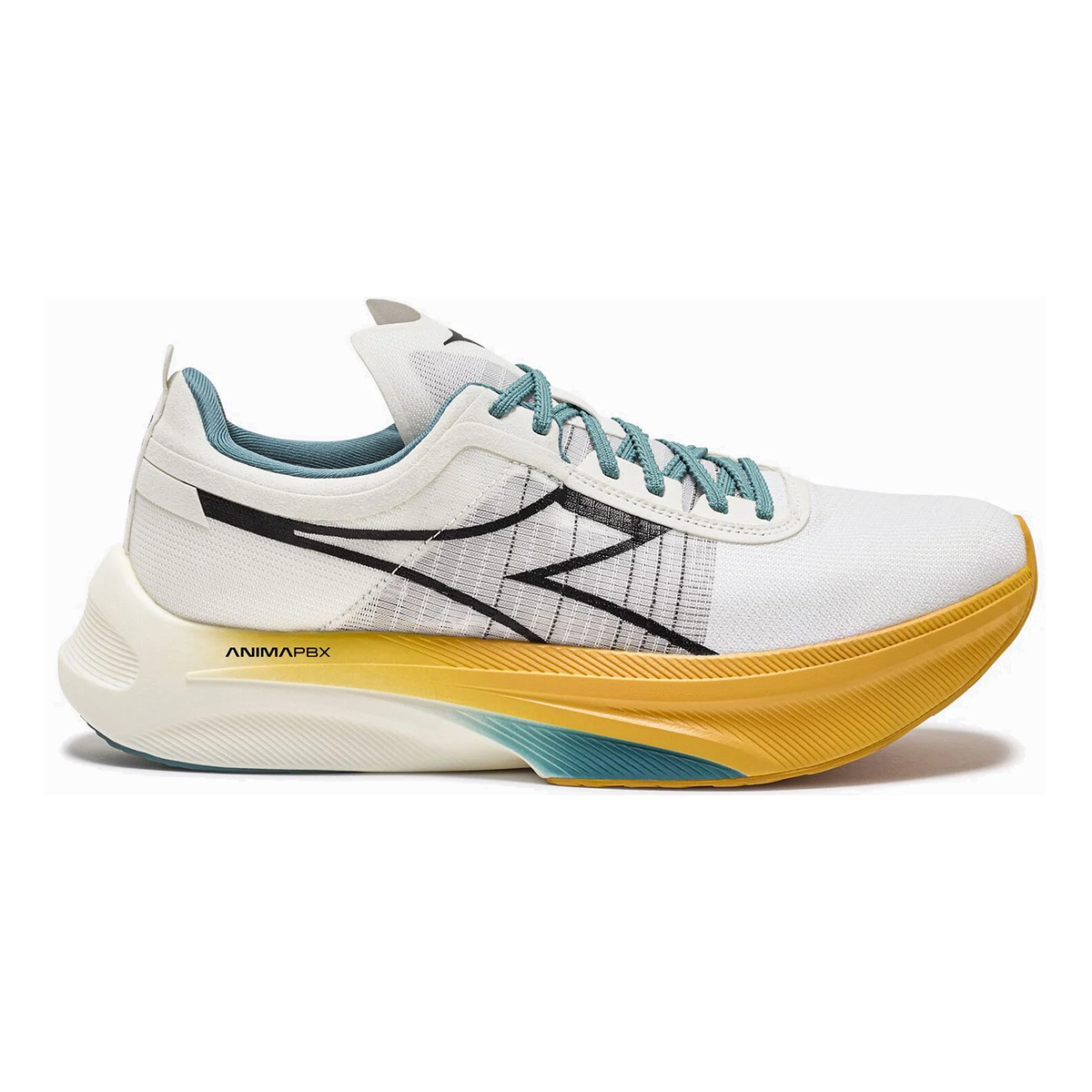 Diadora Gara Carbon — White - Black - Kumquat — Size D — Width 5.5 M / 7 W — Front View