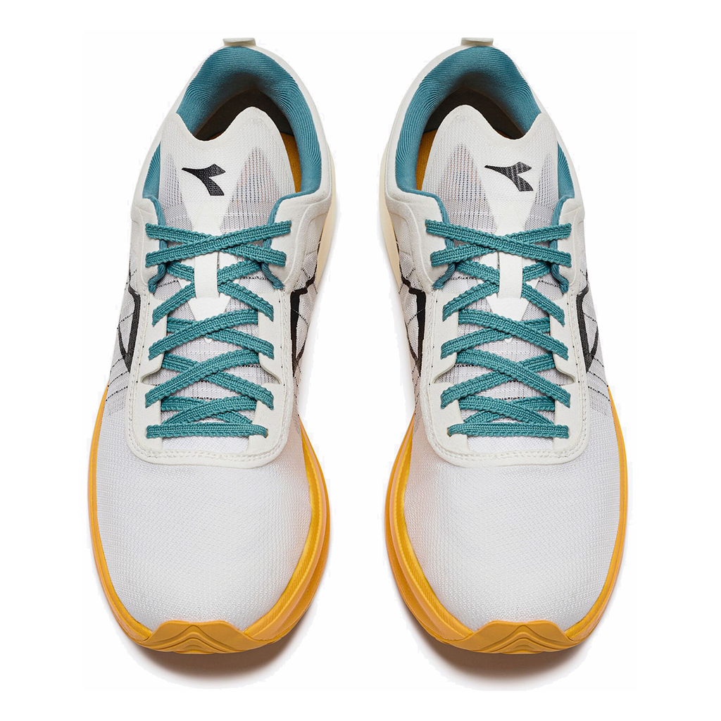 Diadora Gara Carbon — White - Black - Kumquat — Size D — Width 5.5 M / 7 W — Side View