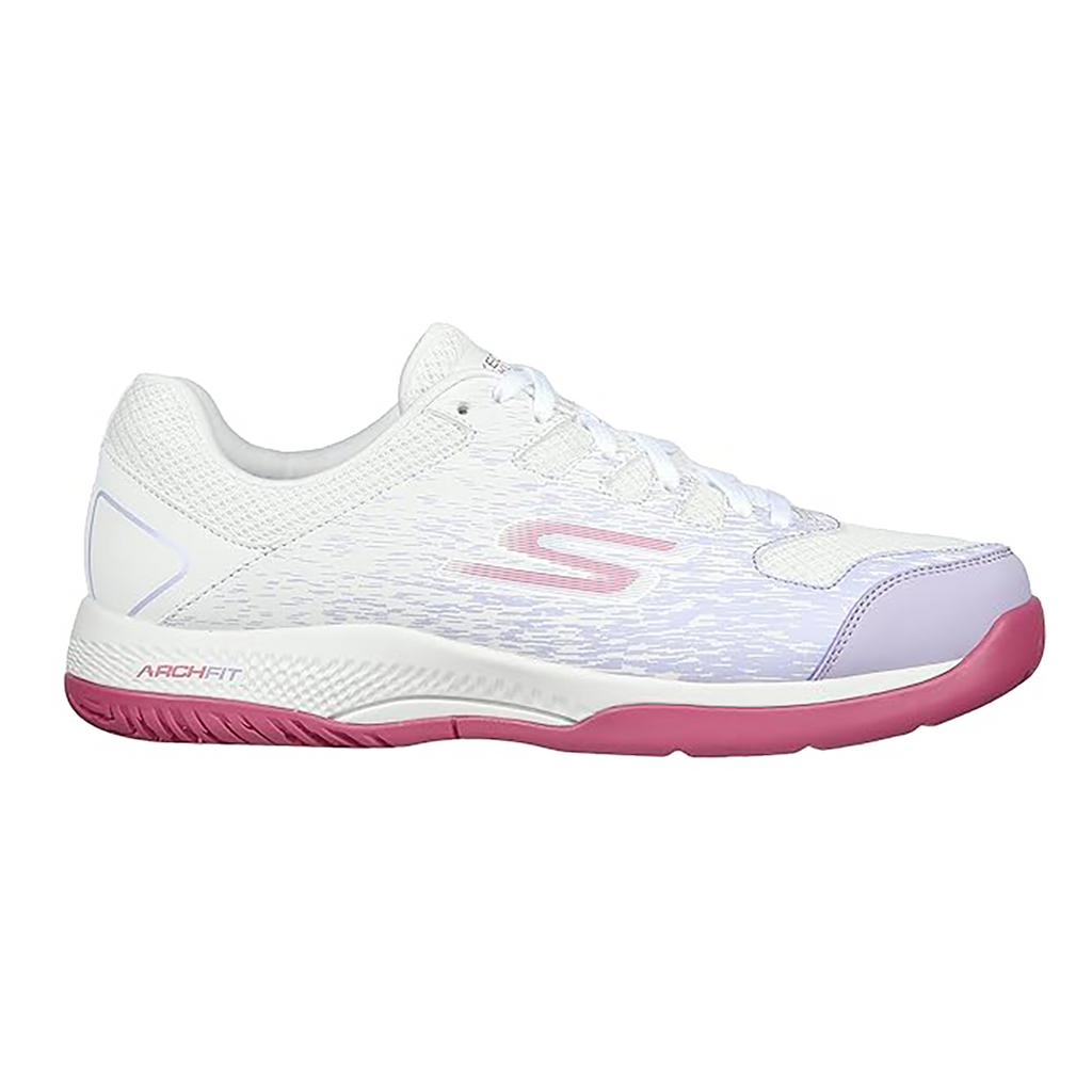 Skechers Viper Court — Grey - Purple — Size B — Width 6.5 — Top View