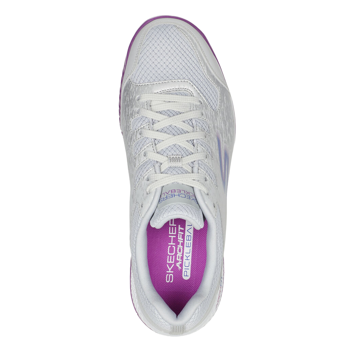 Skechers Viper Court — Grey - Purple — Size B — Width 6.5 — Lifestyle View