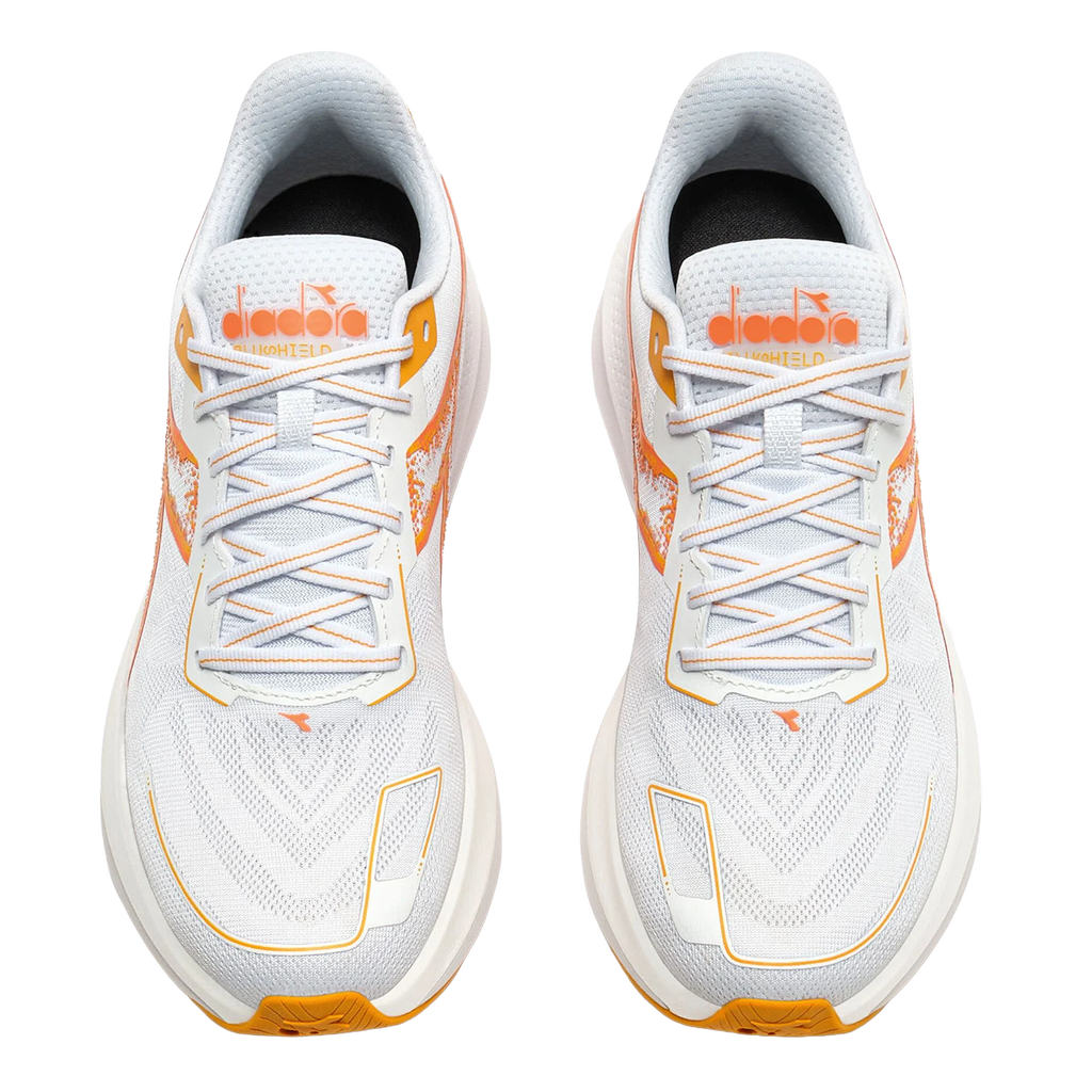 Diadora Mythos Blushield Vigore V — White - Nectarine — Size D — Width 10 — Side View