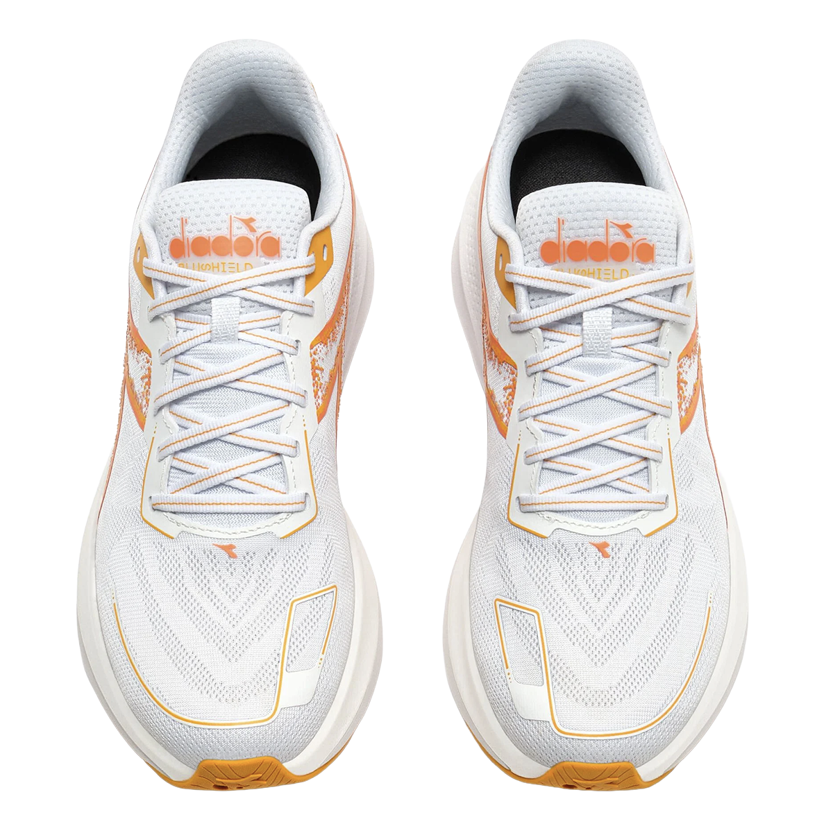 Diadora Mythos Blushield Vigore V — White - Nectarine — Size D — Width 10 — Side View