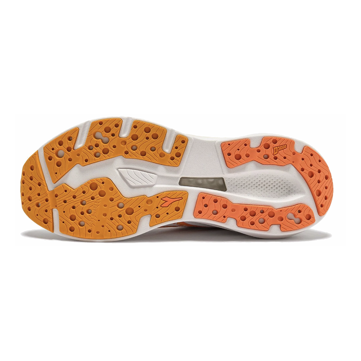 Diadora Mythos Blushield Vigore V — White - Nectarine — Size D — Width 10 — Back View