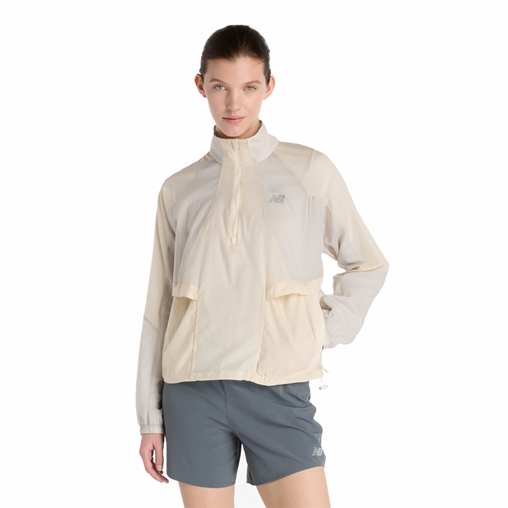New Balance Better Run Water Resistant Jacket — Linen — Size Large — Front View