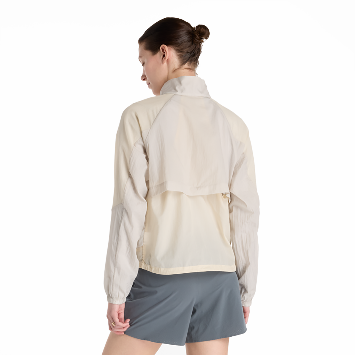 New Balance Better Run Water Resistant Jacket — Linen — Size Large — Back View