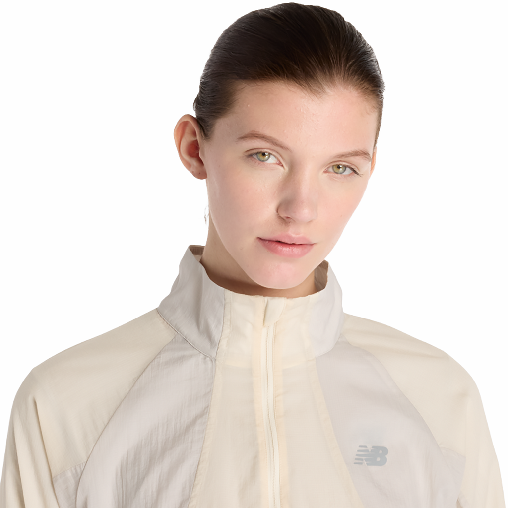 New Balance Better Run Water Resistant Jacket — Linen — Size Large — Detail View