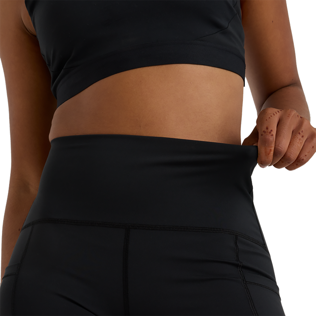 New Balance Sleek Pocket High Rise Short 6 — Bk Black — Size XSmall — Detail View