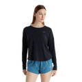 New Balance Drapey Jersey Long Sleeve T-Shirt — Black — Size Large — Front View