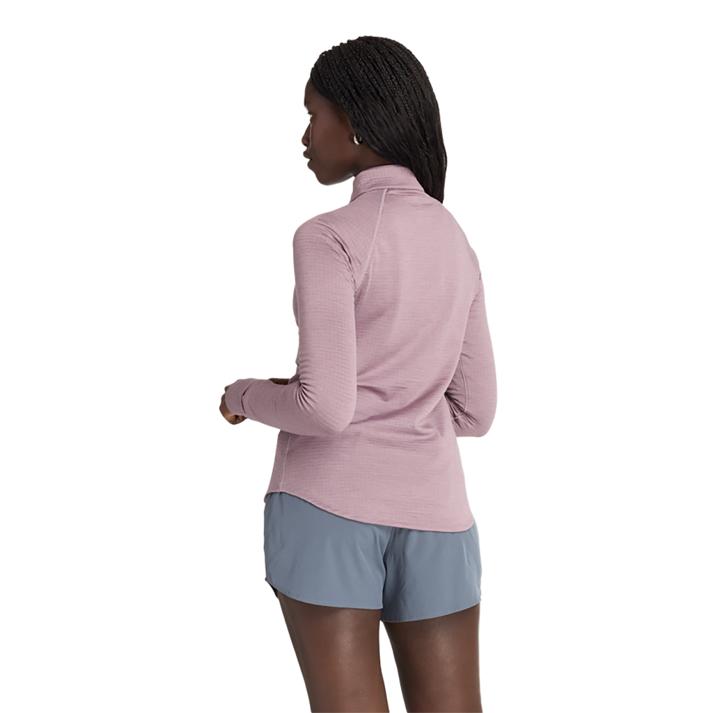 New Balance Athletics Heat Grid Half Zip — Ice Wine Heather — Size Large — Back View